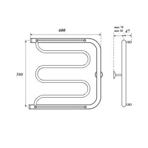 Полотенцесушитель водяной Point 60x50см хром PN25556P