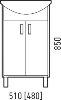 Тумба под раковину Corozo Колор 50см белый/синий SD-00000710 Тумба под раковину Corozo Колор 50см белый/синий SD-00000710