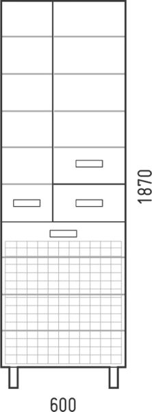 Пенал Corozo Денвер Z1 с бельевой корзиной 60см белый SP-00000535