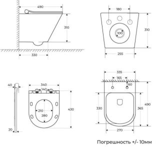 Унитаз подвесной Ceruttispa N/N12148 белый