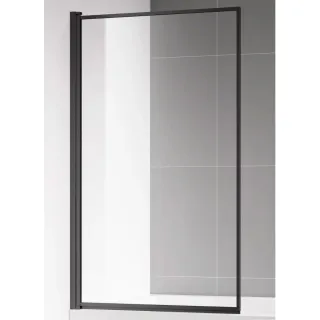 Шторка на ванну AQUAme AQM2859-9-L левая 90 см профиль чёрный матовый стекло прозрачное