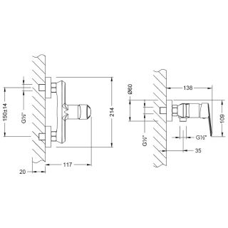 Смеситель для душа Lemark Point LM0303C