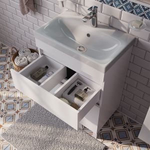 Тумба с раковиной IDDIS Zodiac 60 ZOD6CBFi95K Белая