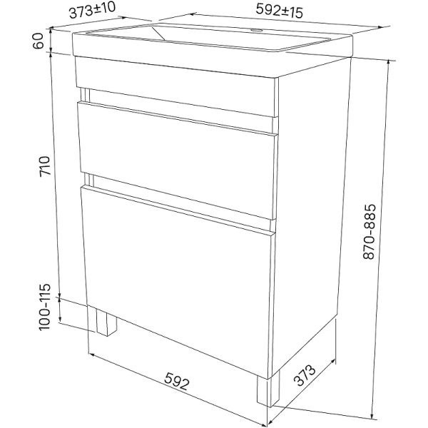 Тумба с раковиной IDDIS Zodiac 60 ZOD6CBFi95K Белая