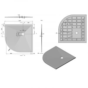 Душевой поддон из искусственного камня Vincea 100x100 VST-4SQ1010A Антрацит
