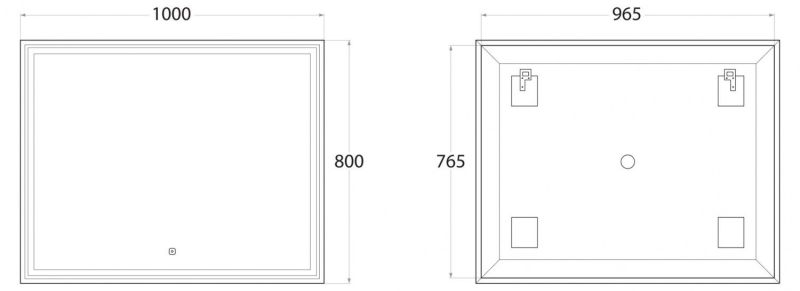 Зеркало с подсветкой Art&Max Monza 100x80см AM-Mon-1000-800-DS-F