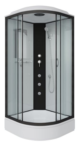 Душевая кабина Niagara NG-6703-14G с гидромассажем 80x80см чёрный/прозрачное