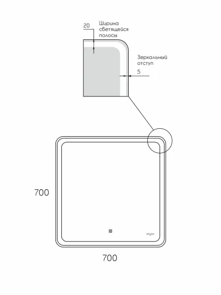 Зеркало Reflexion Magic RF5938CD с LED подсветкой и сенсорным 70х70