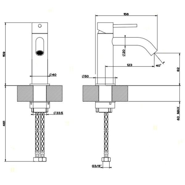 Смеситель для раковины Gessi Trame 54302.727 брашированная латунь