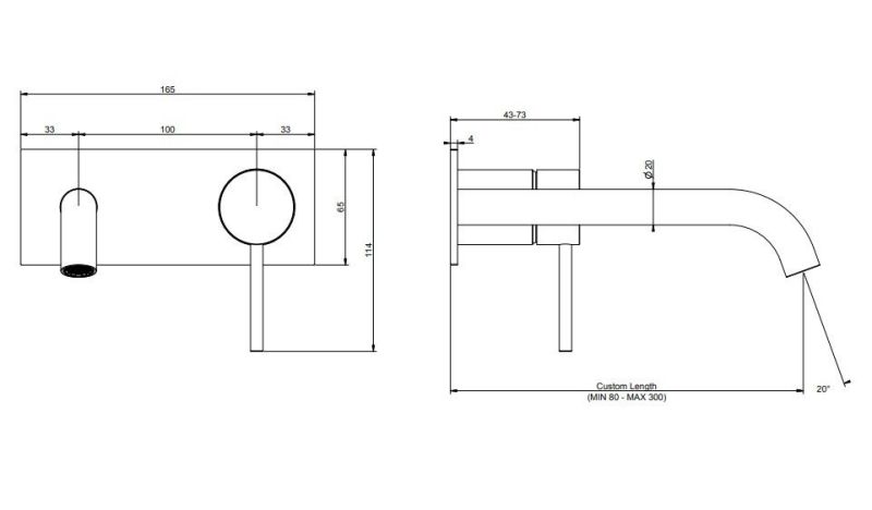 Встраиваемый смеситель для раковины Gessi Flessa 54084.726 брашированная бронза