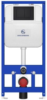 Инсталляция для унитаза Grocenberg GS3050-KM3080BL с кнопкой смыва чёрный матовый