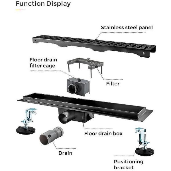 Душевой лоток Gappo G87007-39 70 см оружейная сталь