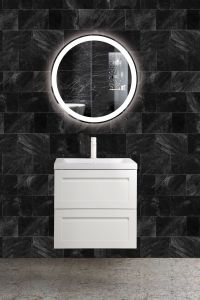 Подвесная тумба под раковину Art&Max Platino 60см белый глянцевый AM-Platino-600-2C-SO-BL-Cer