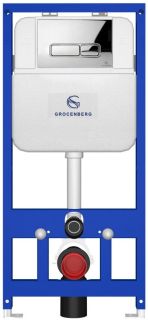 Инсталляция для унитаза Grocenberg GS3050-KP3060CR с кнопкой смыва хром