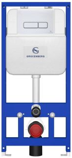 Инсталляция для унитаза Grocenberg GS3050-KP3060W с кнопкой смыва белый