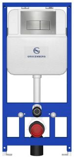 Инсталляция для унитаза Grocenberg GS3050-KM3070NK с кнопкой смыва никель