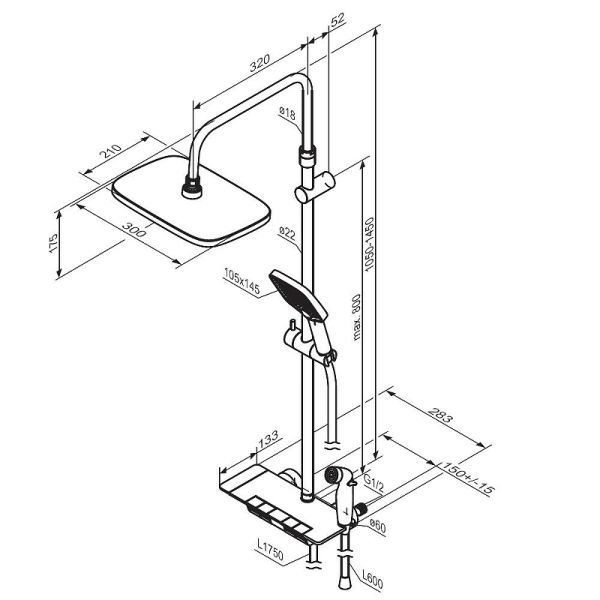 Душевая стойка Damixa Gala 953770000 с термостатом Хром