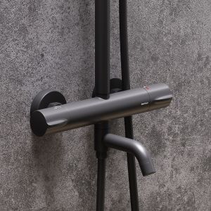 Душевая стойка Damixa Scandinavian Pure 936810300 с термостатом черная матовая