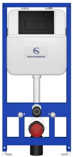 Инсталляция для унитаза Grocenberg GS3050-KM3070BL с кнопкой чёрный матовый