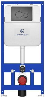 Инсталляция для унитаза Grocenberg GS3050-KM3090BG с кнопкой смыва графит