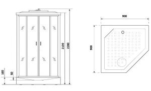 Душевая кабина Niagara NG-6001-01GD 90x90см хром/прозрачное