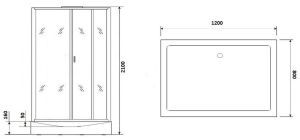 Душевая кабина Niagara NG-6912-01QR BLACK 120x80см чёрный/тонированное