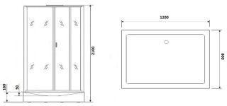 Душевая кабина Niagara NG-6912-01QR BLACK 120x80см чёрный/тонированное