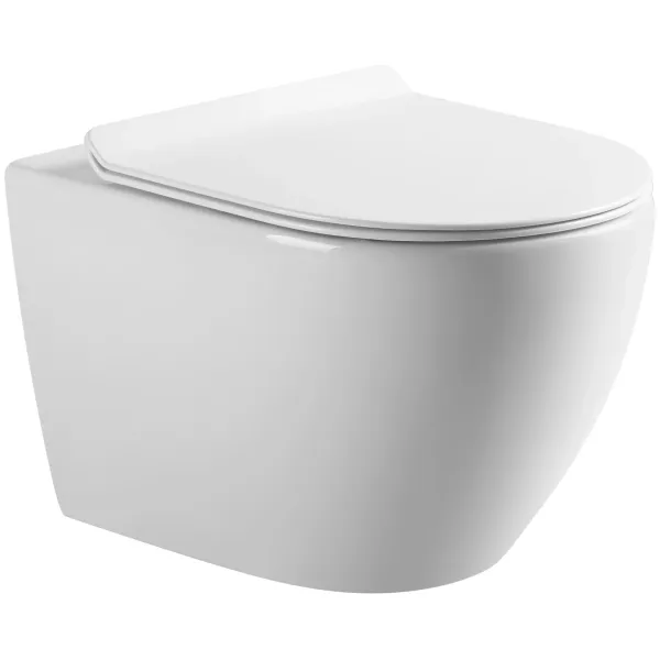 Унитаз подвесной ArtMax Bianchi AM9311CHR безободковый с сиденьем микролифт белый