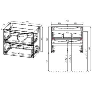 Тумба под раковину Vincea Mia Slim 70 VMC-2MC700S1BT подвесная Beton Тумба под раковину Vincea Mia Slim 70 VMC-2MC700S1BT подвесная Beton