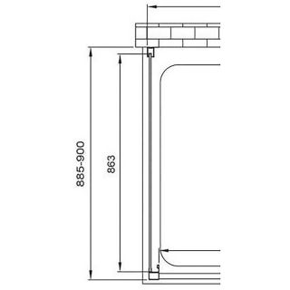 Боковая стенка Vincea Alpha 90 VSG-3AL900CLB профиль Черный стекло прозрачное