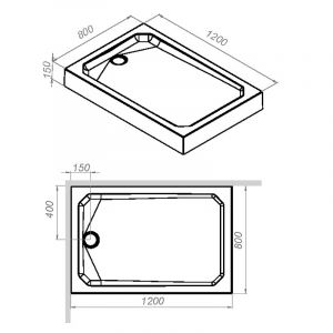 Поддон для душа AM.PM Gem W90T-404-12080W  120х80 Белый