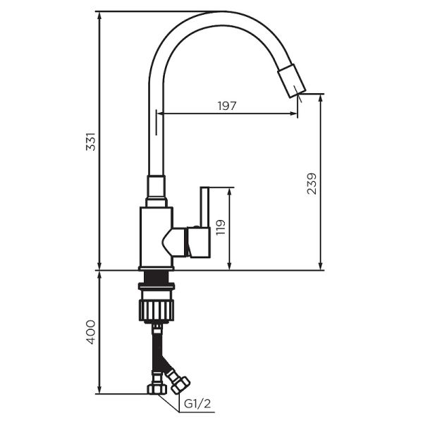 Смеситель для кухни Dorff Logic D3007622 Черный