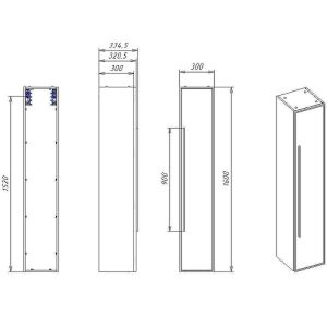 Шкаф-пенал La Fenice Terra FNC-05-TER-BG-30 подвесной Синий матовый 30 см