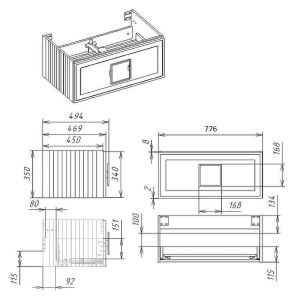 Тумба под раковину La Fenice Cubo FNC-01-CUB-BG-80 Синяя матовая 80 см