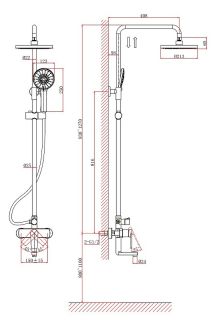 Душевая стойка D&K Bayern.F?rth DA1523701B18 хром Душевая стойка D&K Bayern.F?rth DA1523701B18 хром