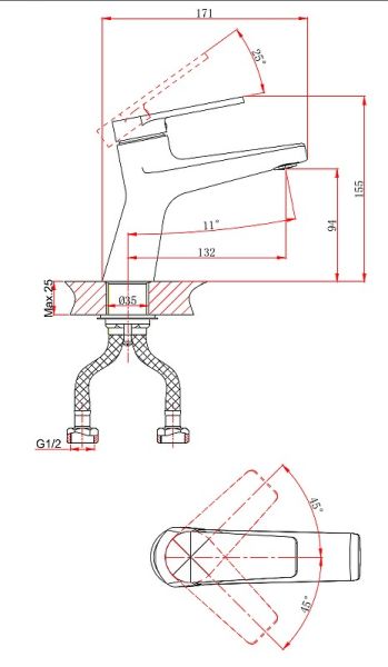 Смеситель для раковины D&K Bayern.F?rth DA1522105 чёрный матовый