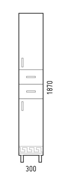 Пенал Corozo Олимп Z2 30см белый SD-00000693