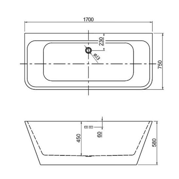 Акриловая ванна Aquatek Элегия AQ-113775WT 170x75 см белый