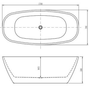 Акриловая ванна Aquatek Тера 170x78 см белый AQ-128778WT