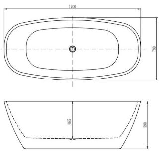 Акриловая ванна Aquatek Тера 170x78 см белый AQ-128778WT