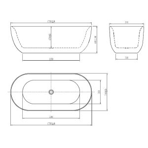 Акриловая ванна Aquatek Афина 170x78 см черный AQ-144778BL