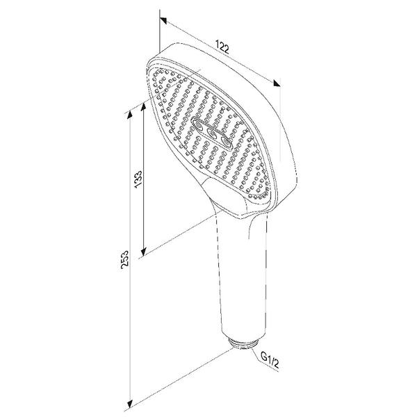 Душевая лейка Damixa Merkur 940020300 черный