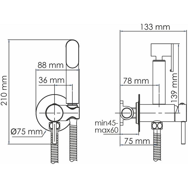 Гигиенический душ Wasserkraft A A70538 белый матовый