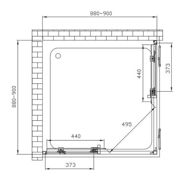 Душевой уголок Vincea Soft VSS-3SO900CLB 90x90 см