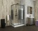 Душевой уголок Niagara NG-018-14Q BLACK с поддоном 100x80см чёрный/прозрачное с рисунком
