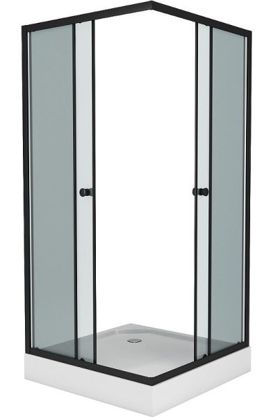 Душевой уголок Niagara NG-010-14QT с поддоном 100x100см чёрный/тонированное
