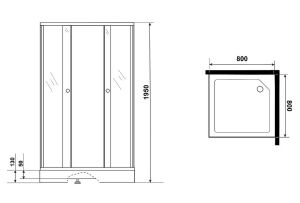 Душевой уголок Niagara NG-010-14QT с поддоном 100x100см чёрный/тонированное