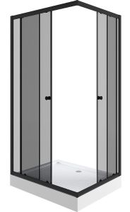 Душевой уголок Niagara NG-018-14QT с поддоном 100x80см чёрный/тонированное