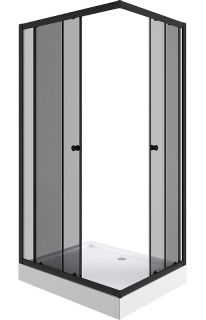 Душевой уголок Niagara NG-008-14QT с поддоном 80x80см чёрный/тонированное
