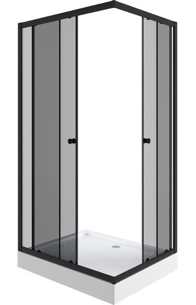 Душевой уголок Niagara NG-008-14QT с поддоном 80x80см чёрный/тонированное